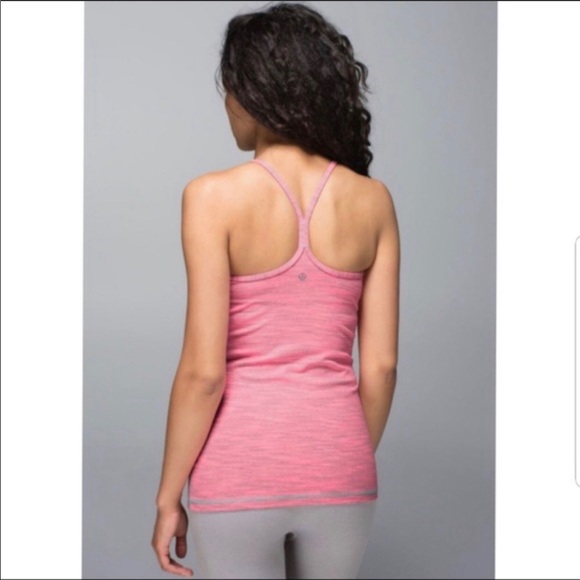 Lululemon Power Y Tank Pink Heather Stripe - Picture 2 of 5